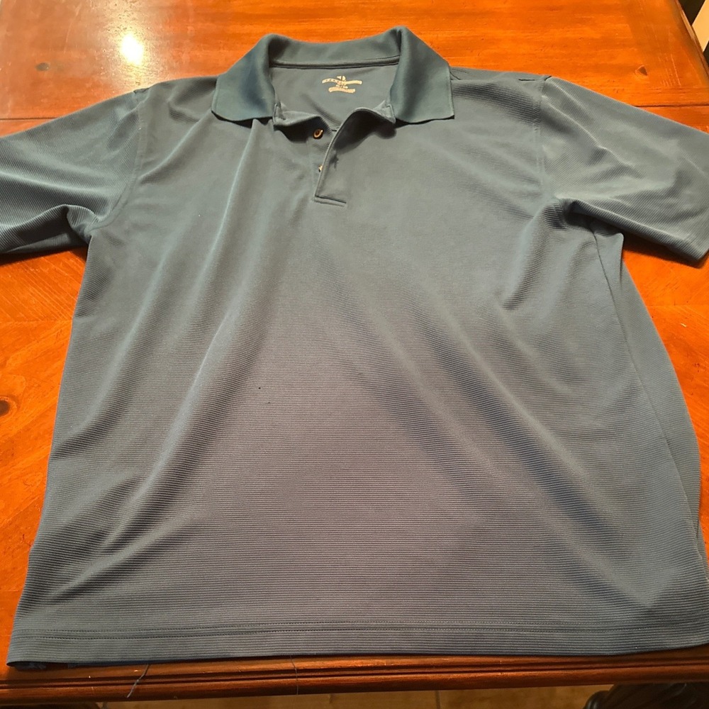Grand Slam Golf Polo Mens XL Blue Gray Excellent Short Sleeve Ribbed Texture